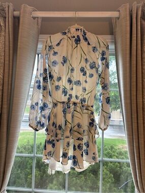 Yumi Kim White Dress with Blue & Green Floral Print